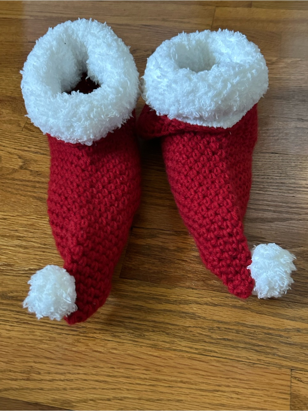Red Knit Holiday Slippers
